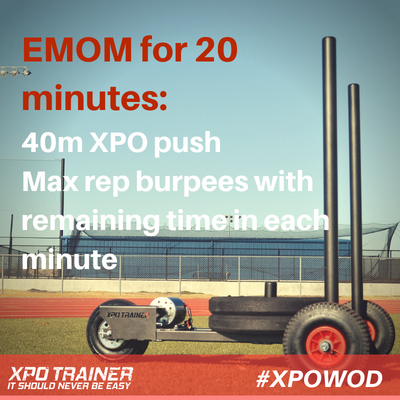 Armored Fitness Push Sled Workout - XPO Push + Burpee EMOM