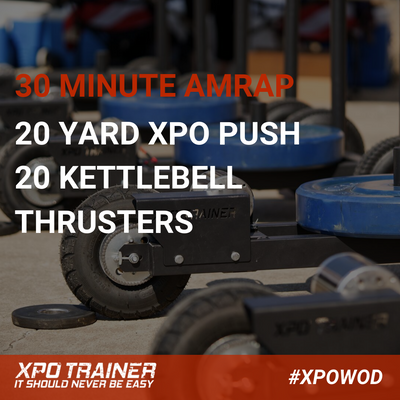 Armored Fitness Push Sled Workout - Kettlebell Thrusters
